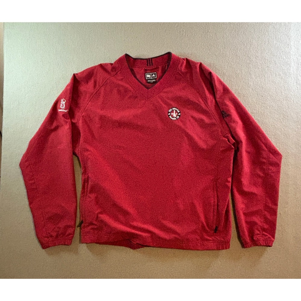 Adidas Golf Mens L TPC Southwind Interclub Memphis TN V-Neck Windbreaker Red